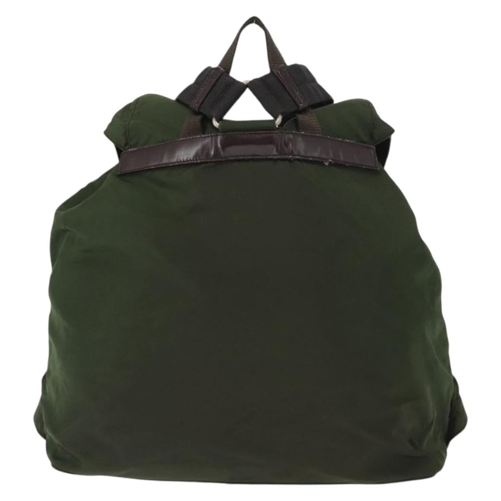 Prada Double Front Pocket Backpack Tessuto Khaki Nylon Backpack Bag (Authentic  )