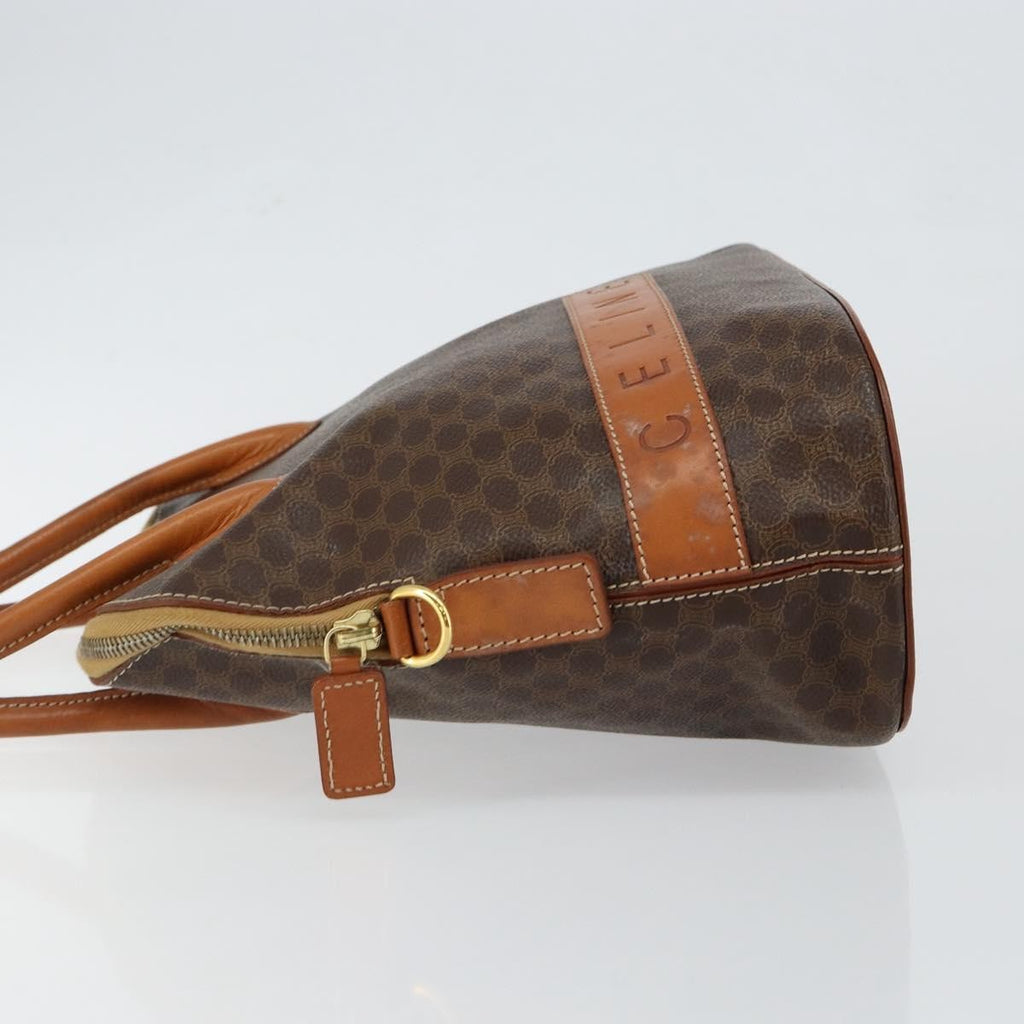 Celine Vintage Macadam Handbag Macadam Brown Canvas Bag (Authentic  )