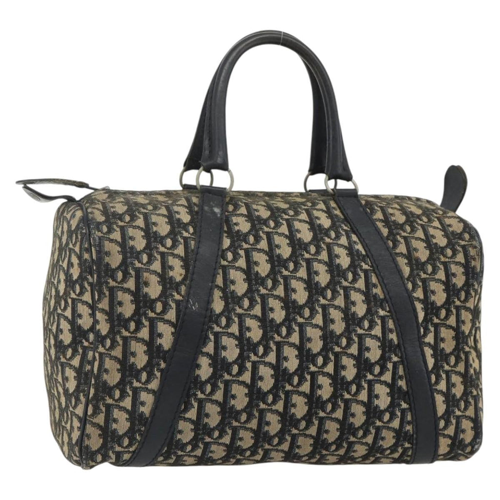 Christian Dior Vintage Trotter Boston Bag Diorissimo Canvas Navy Canvas Handbag ( )