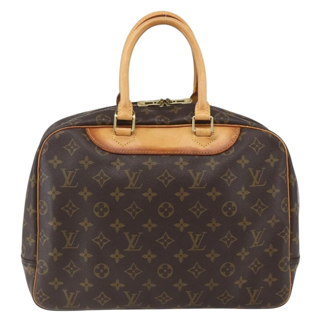 Louis Vuitton Deauville Handbag Monogram Canvas Brown Canvas Handbag (Authentic  )