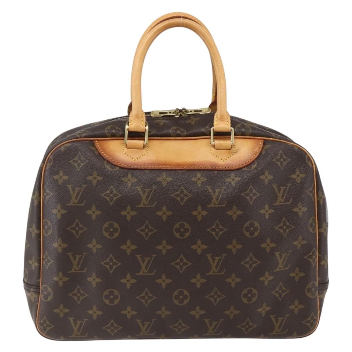 Louis Vuitton Deauville Handbag Monogram Canvas Brown Canvas Handbag (Authentic  )