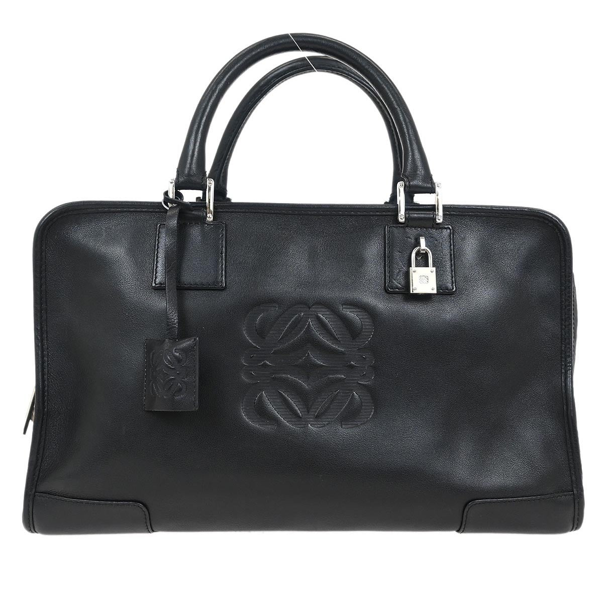 Loewe Amazona Nm Bag Leather Black Leather Handbag (Authentic  )