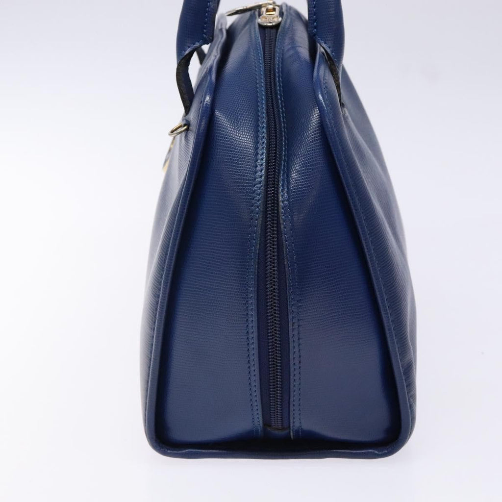Celine Circle Logo Handbag Leather Blue Leather Bag (Authentic  )