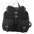 Prada Double Front Pocket Backpack Tessuto Black Nylon Backpack Bag ( )