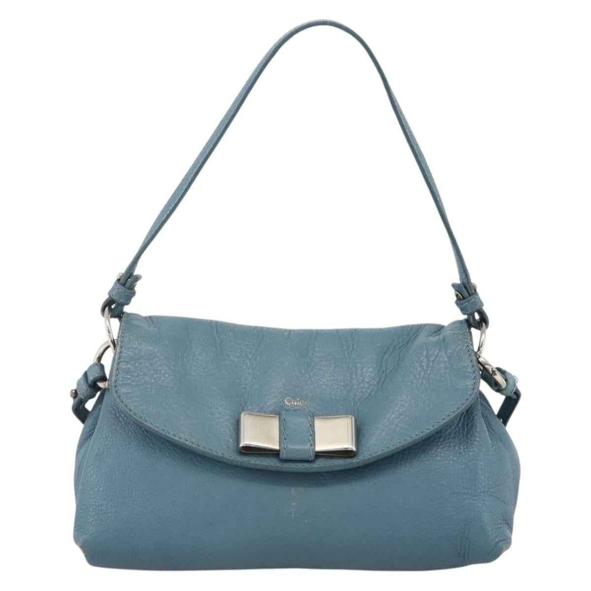 Chloe Lily Handbag Leather Blue Leather Handbag ( )