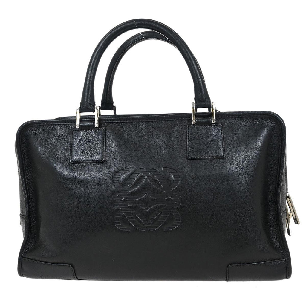 Loewe Amazona Nm Bag Leather Black Leather Handbag (Authentic  )
