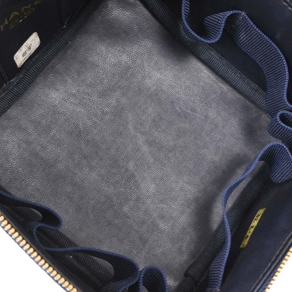 Chanel Vintage Cc Vanity Case Denim Blue Denim_Jeans Handbag (Authentic  )