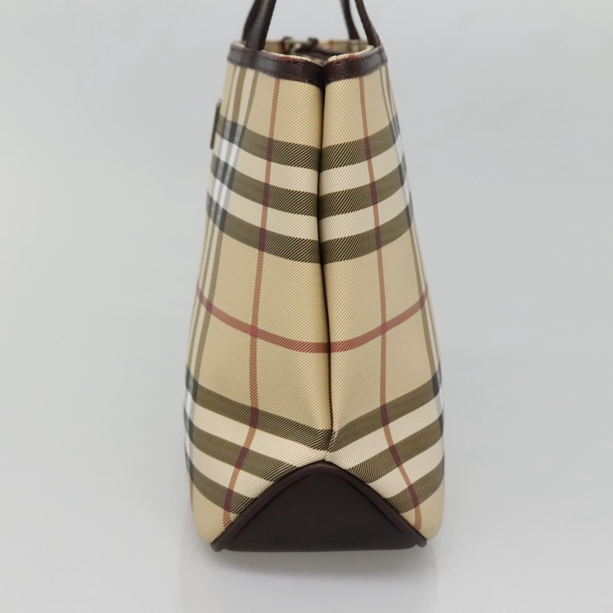Burberry Nova Check Handbag Nova Check Canvas Beige Canvas Handbag (Authentic  )