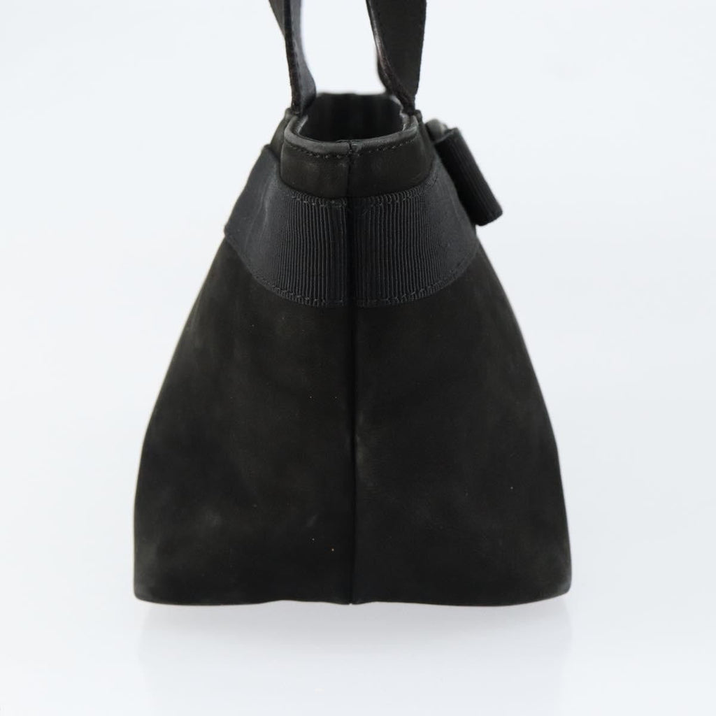Salvatore Ferragamo Vala Handbag Suede Black Suede Handbag (Authentic  )