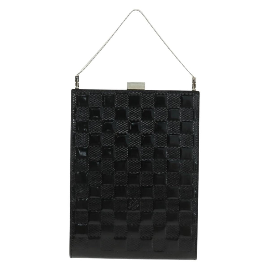 Louis Vuitton Saint Ange Handbag Damier Vernis Black Patent_Leather Handbag (Authentic  )