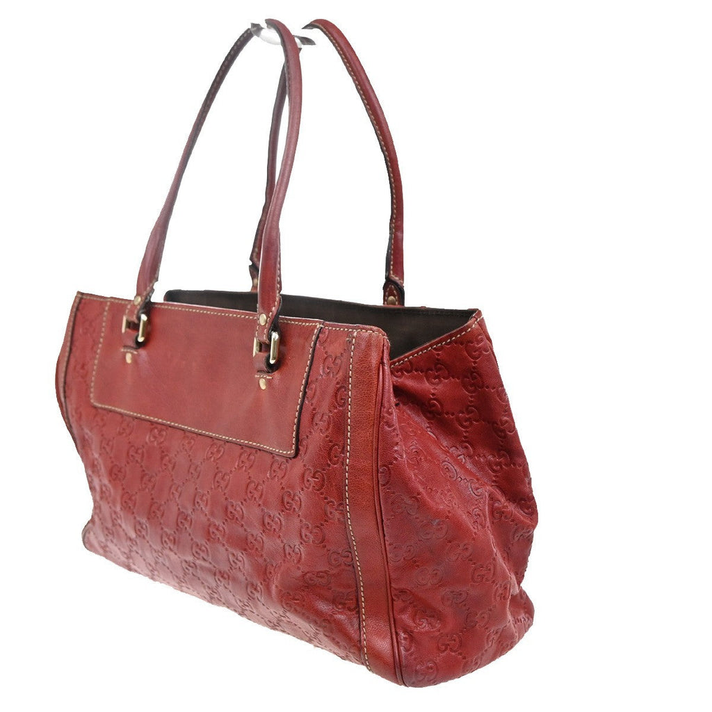 Gucci Vintage Handbag Leather Red Leather Handbag (Authentic  )