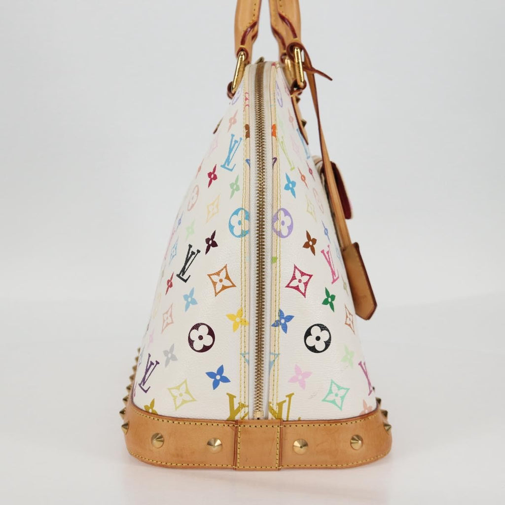 Louis Vuitton Alma Handbag Monogram Multicolor White Canvas Bag (Authentic  )