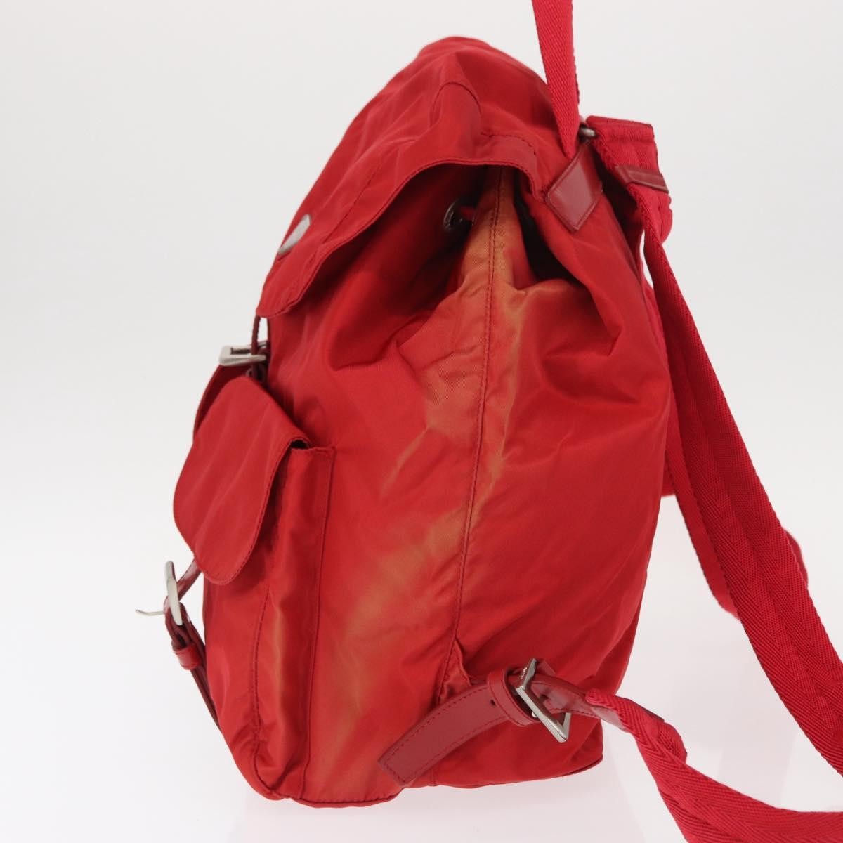 Prada Double Front Pocket Backpack Tessuto Red Nylon Backpack Bag (Authentic  )