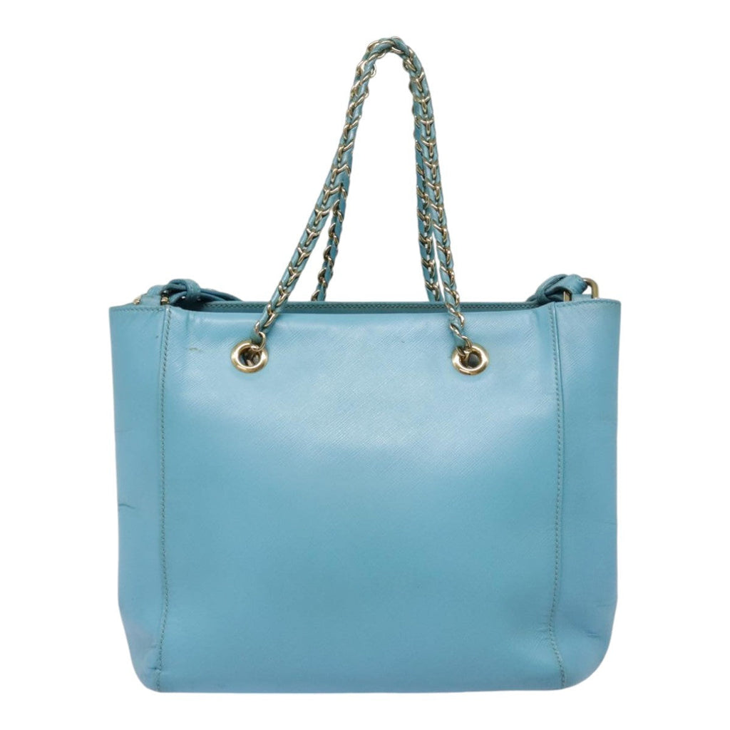 Salvatore Ferragamo Vara Handbag Leather Blue Leather Handbag (Authentic  )
