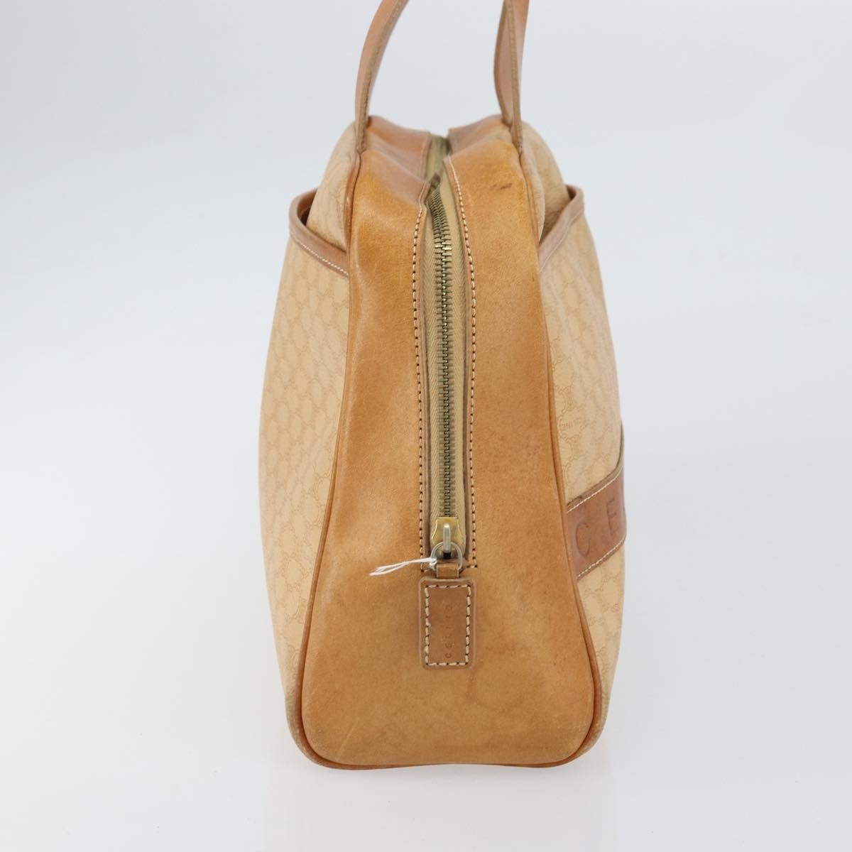 Celine Vintage Macadam Handbag Canvas And Leather Beige Canvas Handbag (Authentic  )