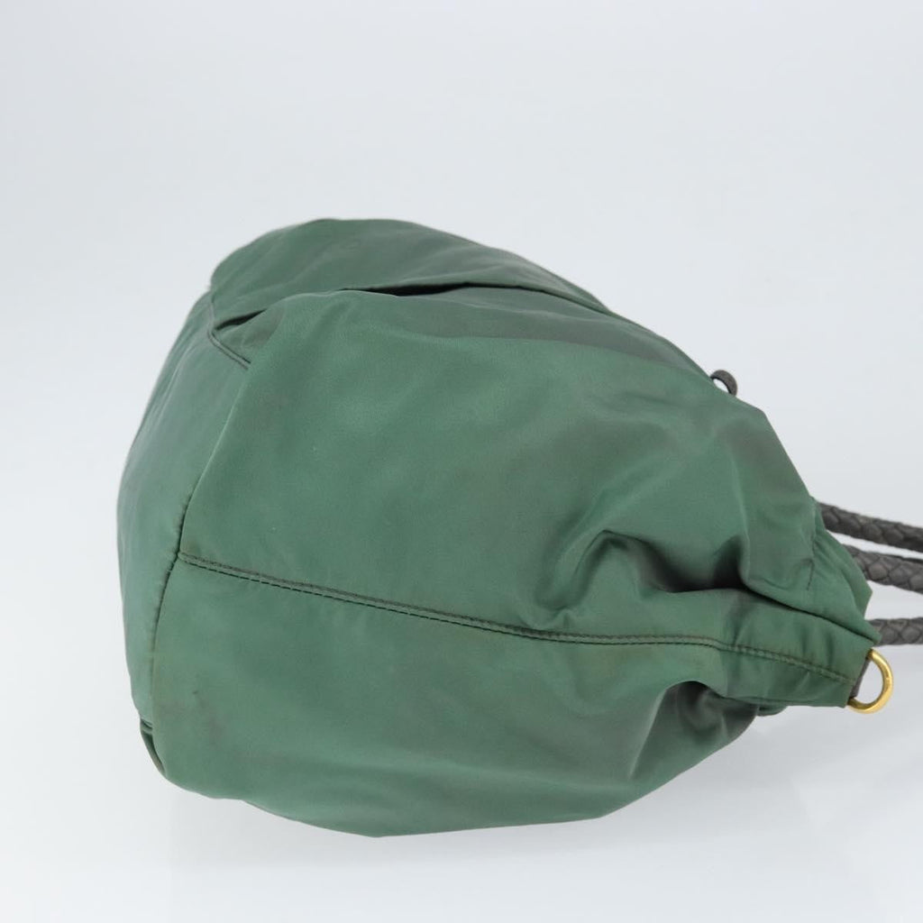Prada Convertible Bow Tote Tessuto Green Nylon Handbag (Authentic  )