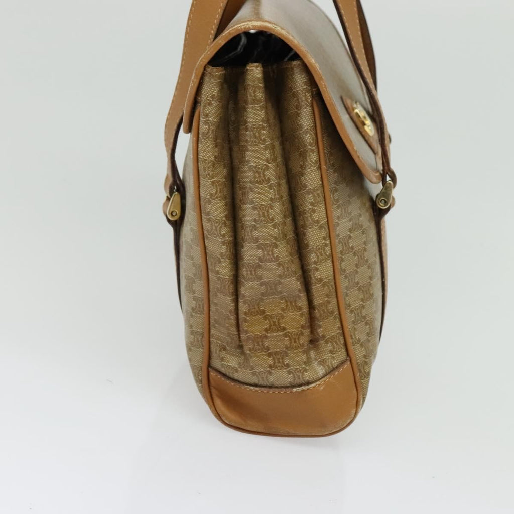 Celine Vintage Macadam Handbag Canvas Beige Canvas Bag (Authentic  )