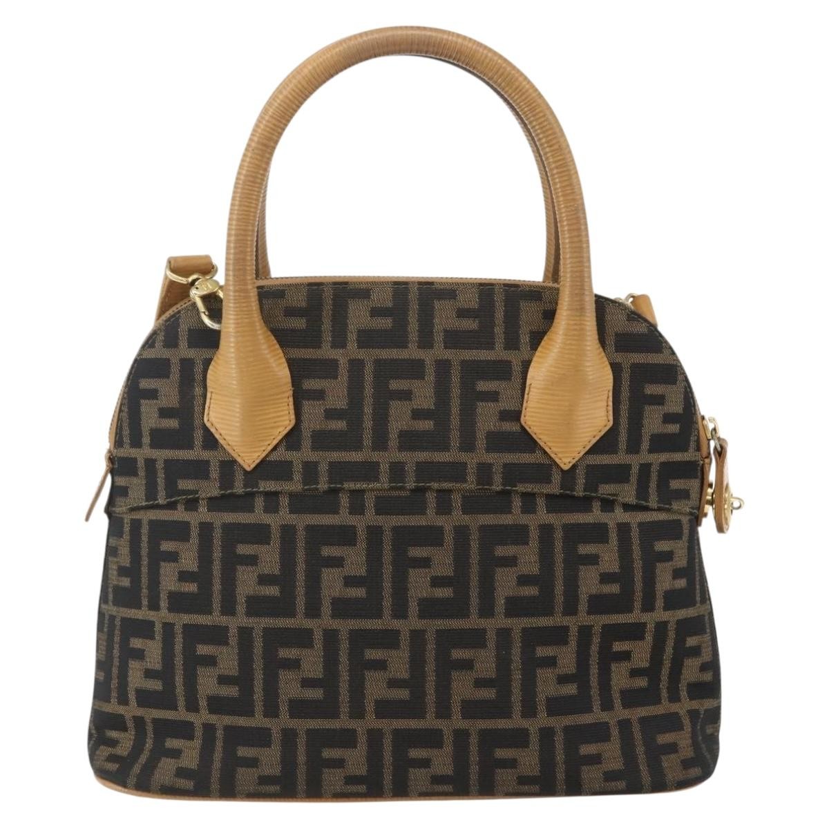 Fendi Vintage Zucca Handbag Zucca Brown Canvas Handbag (Authentic  )