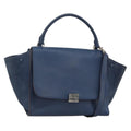 Celine Trapeze Bag Leather Blue Leather Handbag ( )