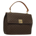 Celine Macadam Handbag Macadam With Leather Brown Canvas Handbag (Authentic  )