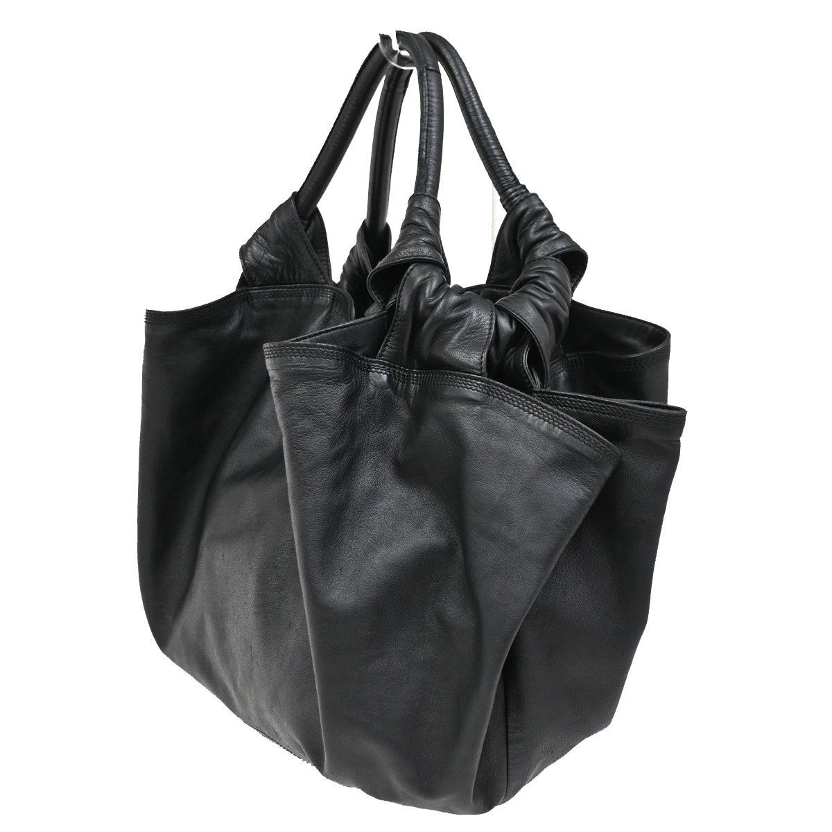 Loewe Anagram Handbag Leather Black Leather Handbag ( )