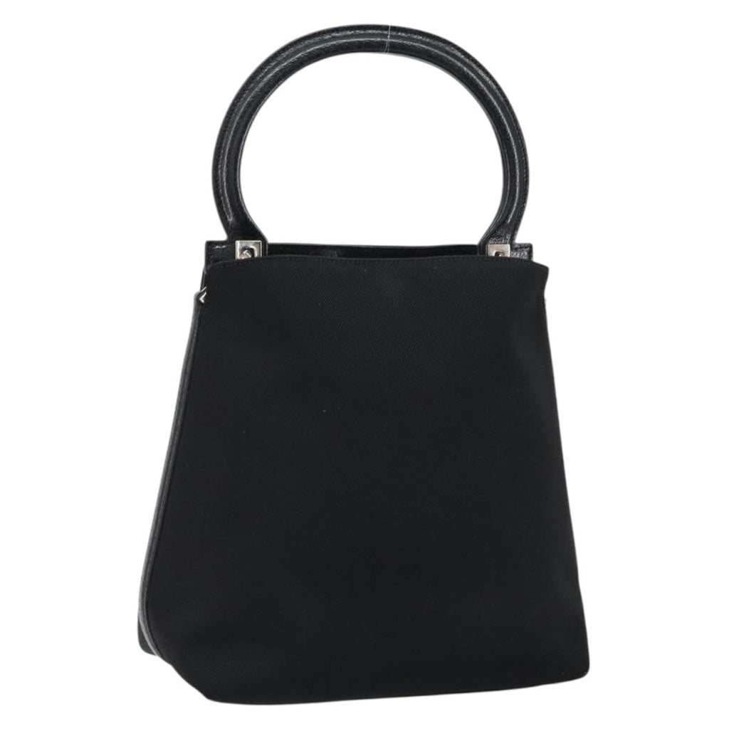 Salvatore Ferragamo Vintage Handbag Nylon Black Nylon Handbag (Authentic  )
