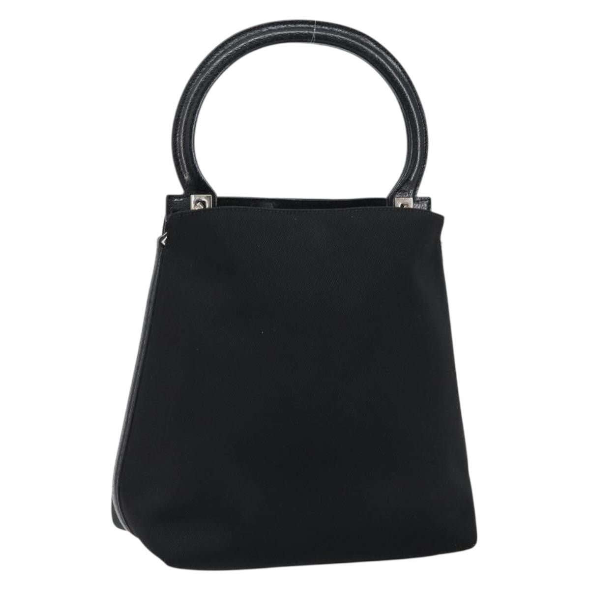 Salvatore Ferragamo Vintage Handbag Nylon Black Nylon Handbag (Authentic  )
