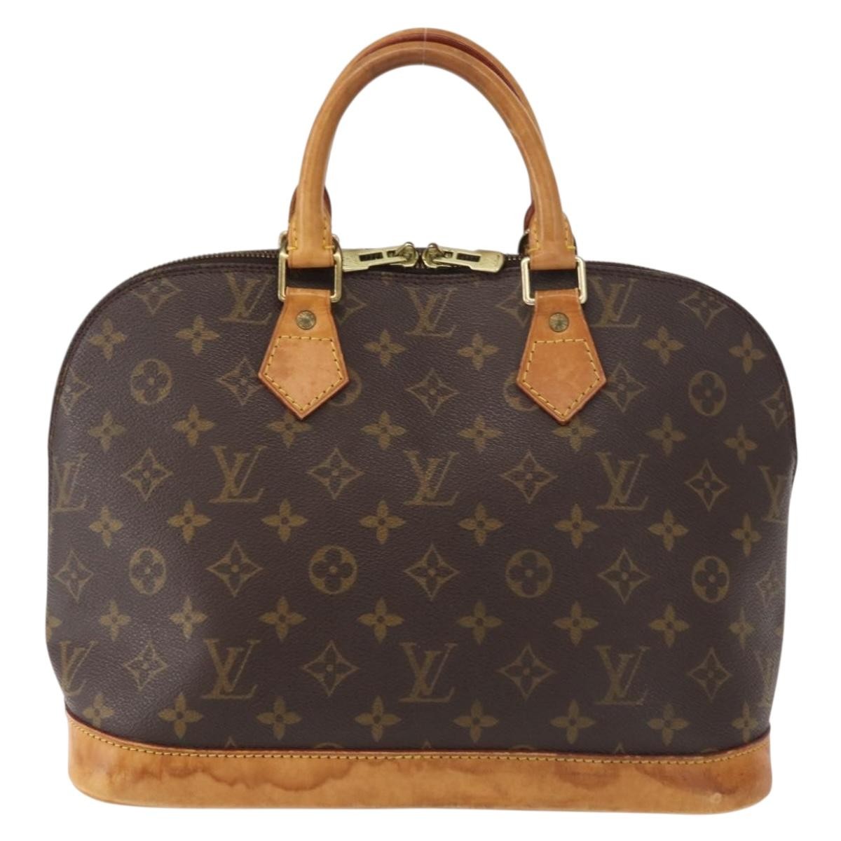 Louis Vuitton Alma Handbag Monogram Canvas Brown Canvas Handbag (Authentic  )