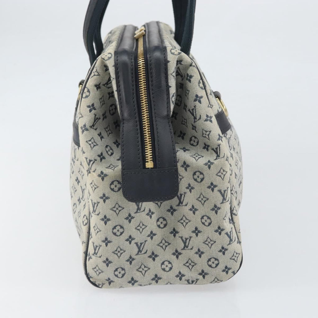 Louis Vuitton Josephine Handbag Mini Lin Blue Canvas Handbag (Authentic  )