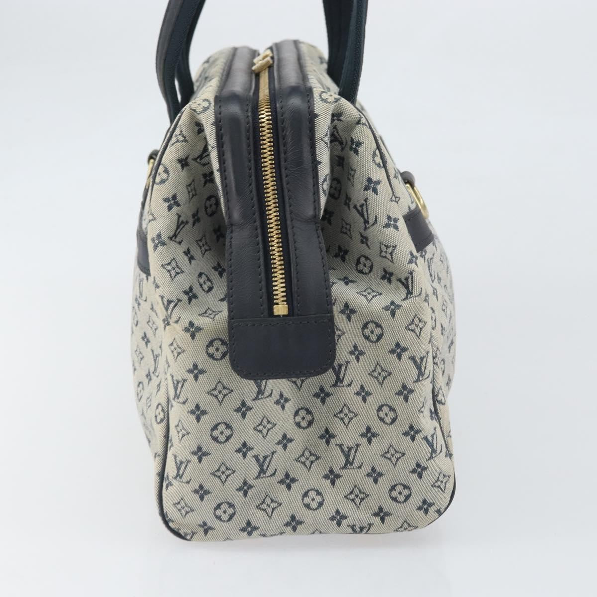 Louis Vuitton Josephine Handbag Mini Lin Blue Canvas Handbag (Authentic  )