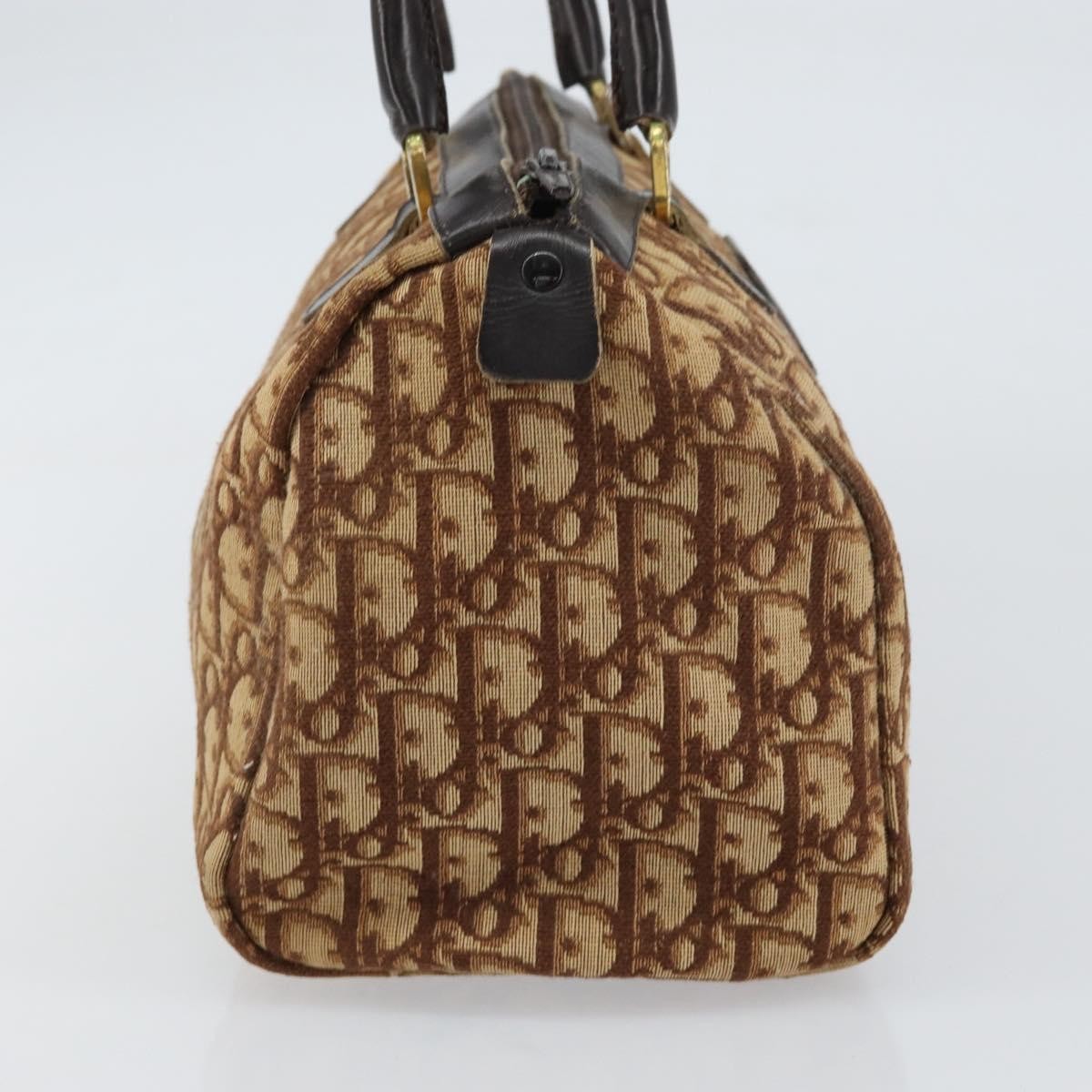 Christian Dior Vintage Cd Trotter Handbag Canvas Brown Canvas Handbag (Authentic  )