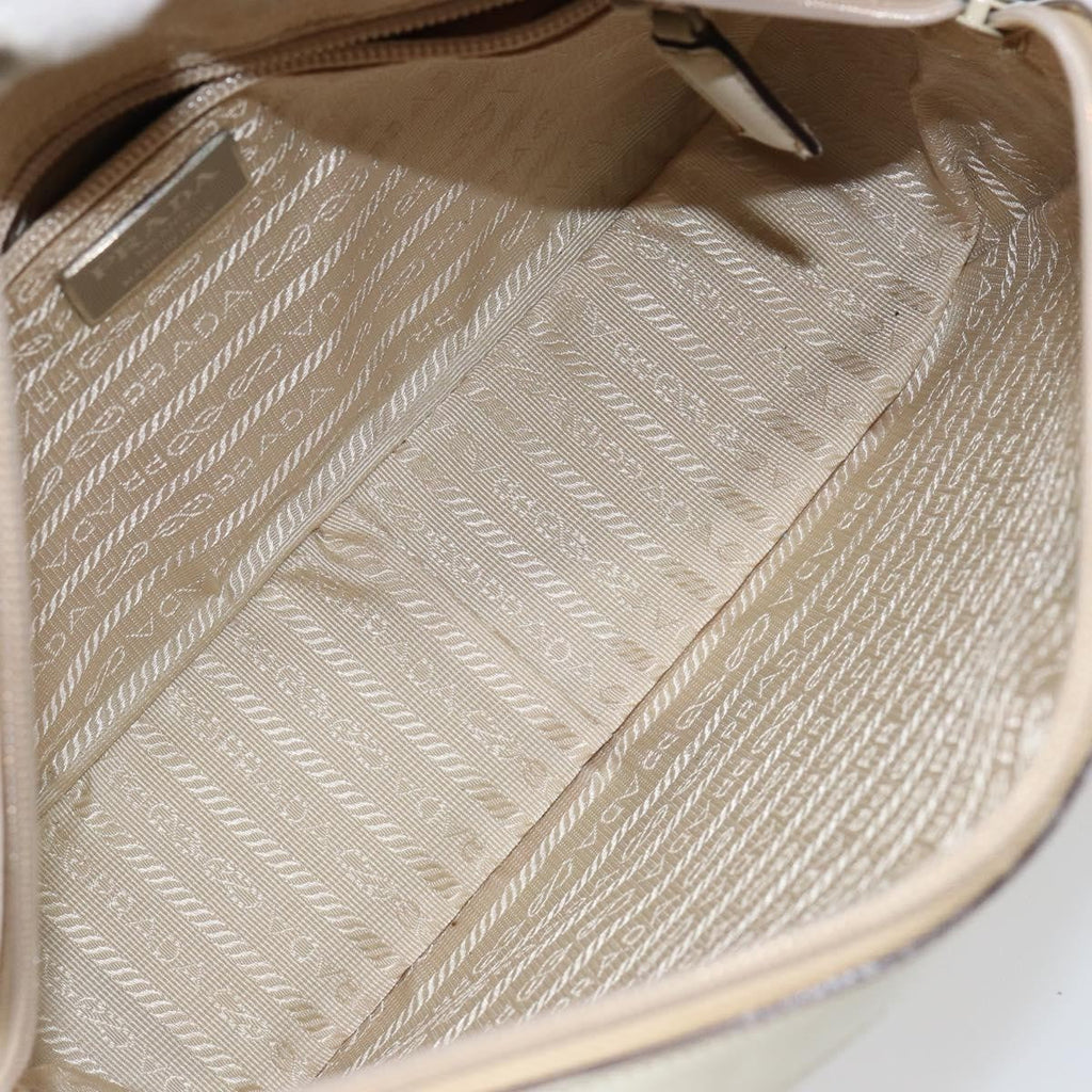 Prada Re-Edition 1995 Handbag Patent Leather Beige Patent_Leather Handbag (Authentic  )