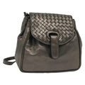 Bottega Veneta Intrecciato Backpack Patent Leather Metallic Leather Backpack Bag (Authentic  )