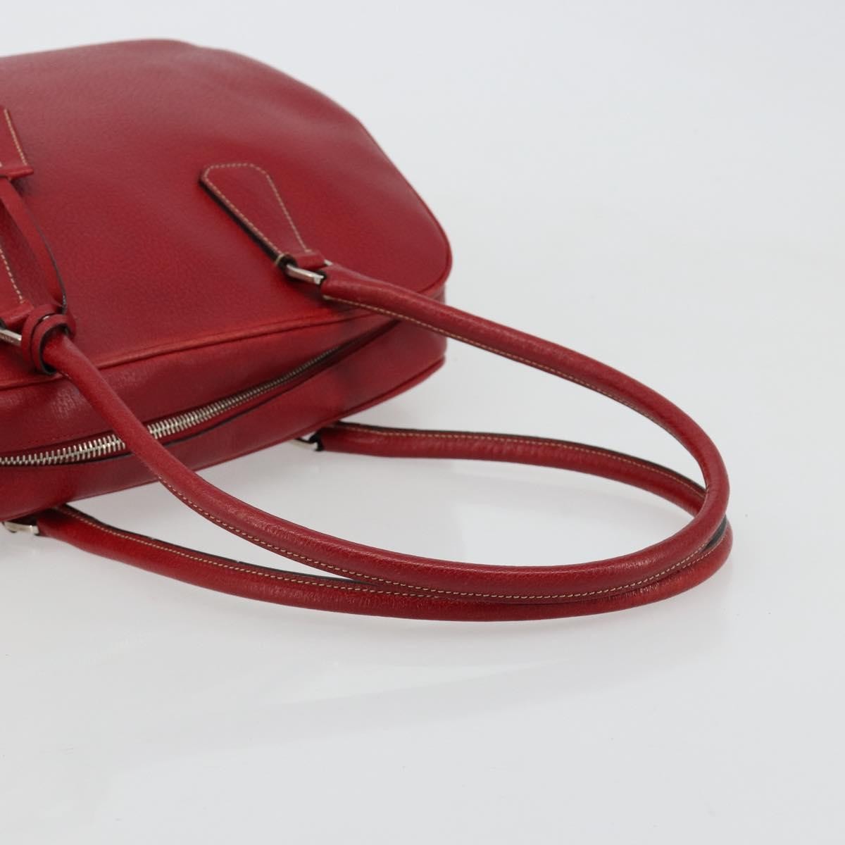 Prada Vintage Bauletto Bag Leather Red Leather Handbag ( )