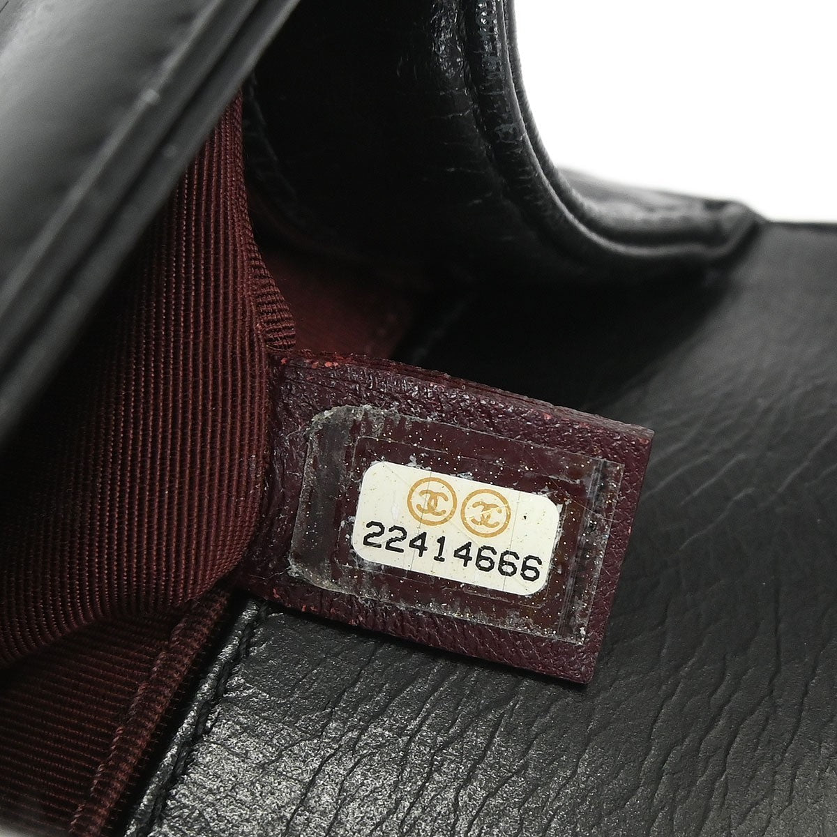 Chanel Boy Flap Bag Quilted Glazed Calfskin Black Leather Handbag ( )
