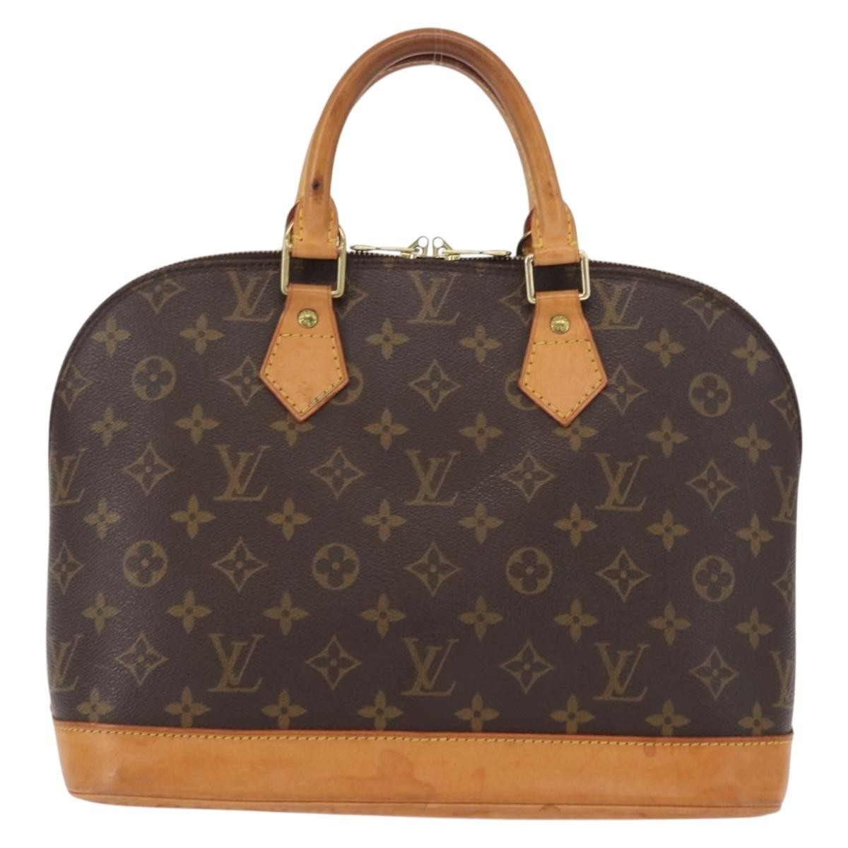 Louis Vuitton Alma Handbag Monogram Canvas Brown Canvas Handbag (Authentic  )