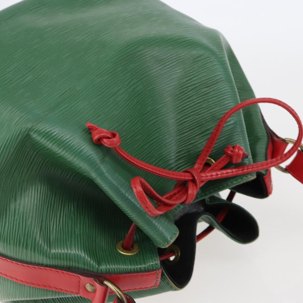 Louis Vuitton Bicolor Petit Noe Handbag Epi Leather Green Leather Bag (Authentic  )