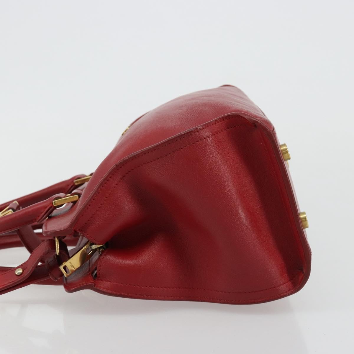 Saint Laurent Monogram Cabas Leather Red Leather Handbag ( )