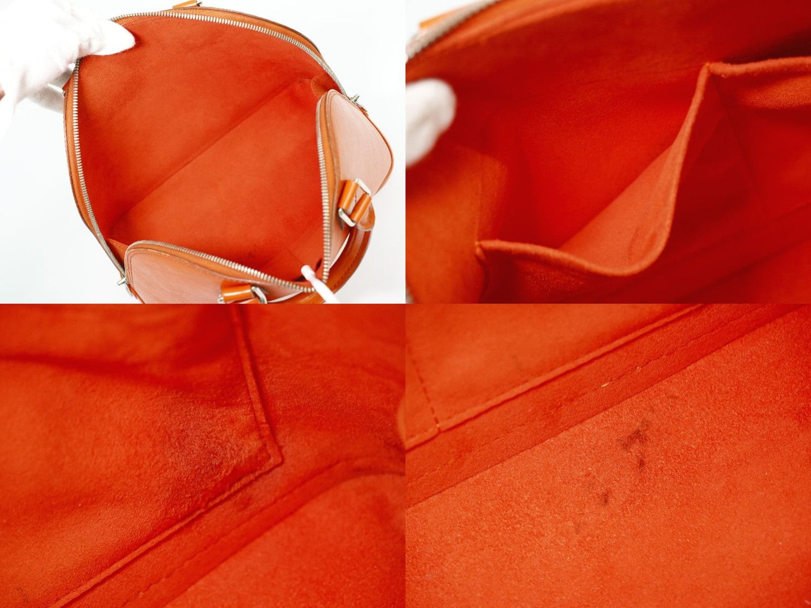 Louis Vuitton Alma Handbag Epi Leather Orange Leather Handbag ( )
