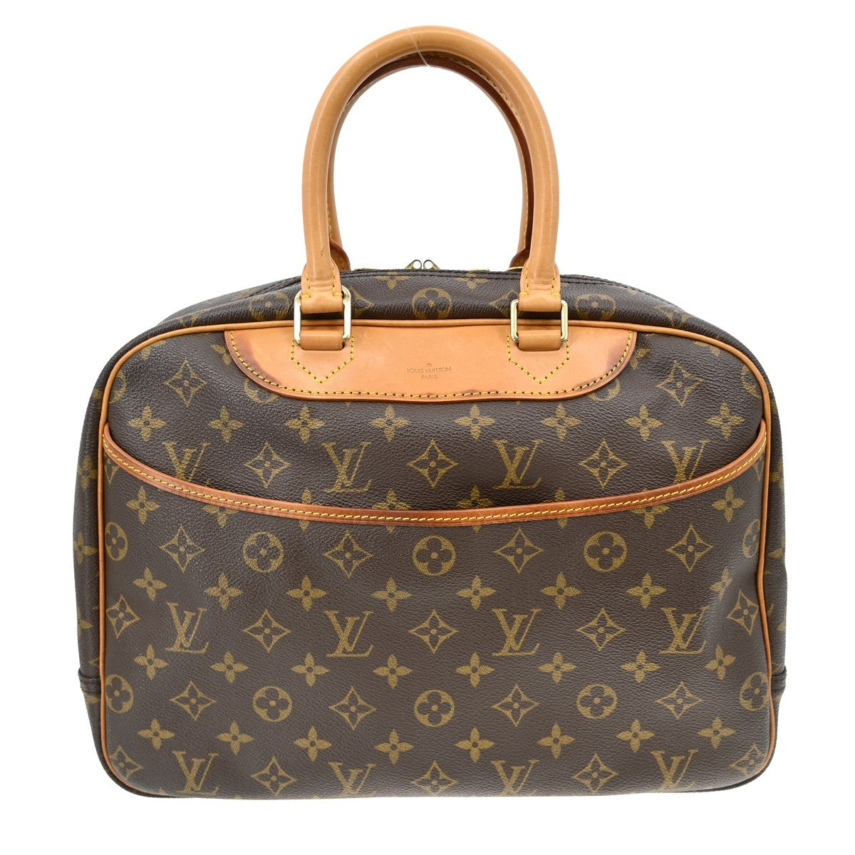 Louis Vuitton Deauville Handbag Monogram Canvas Brown Canvas Handbag (Authentic  )