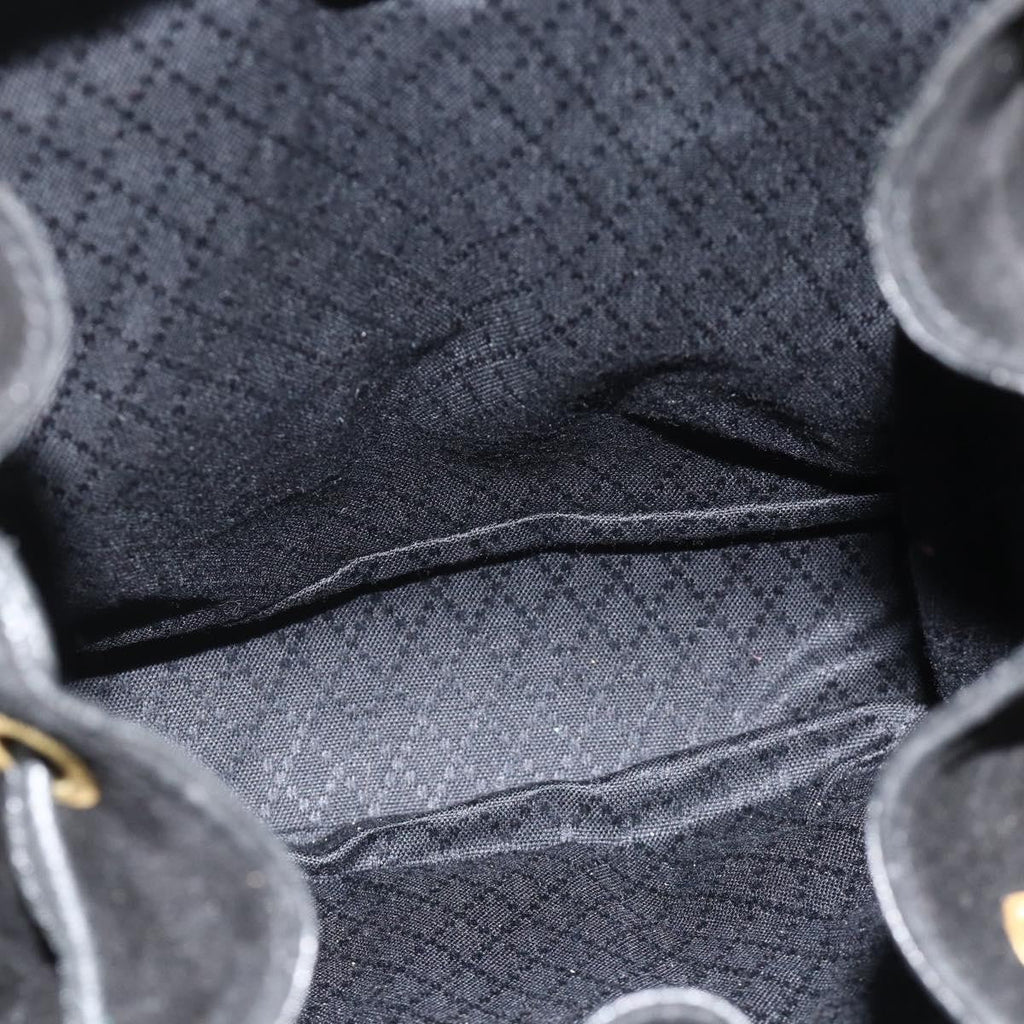 Gucci Vintage Bamboo Backpack Suede Black Suede Backpack Bag ( )
