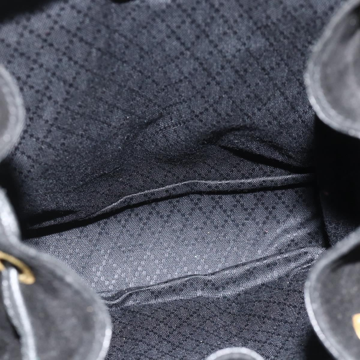 Gucci Vintage Bamboo Backpack Suede Black Suede Backpack Bag ( )