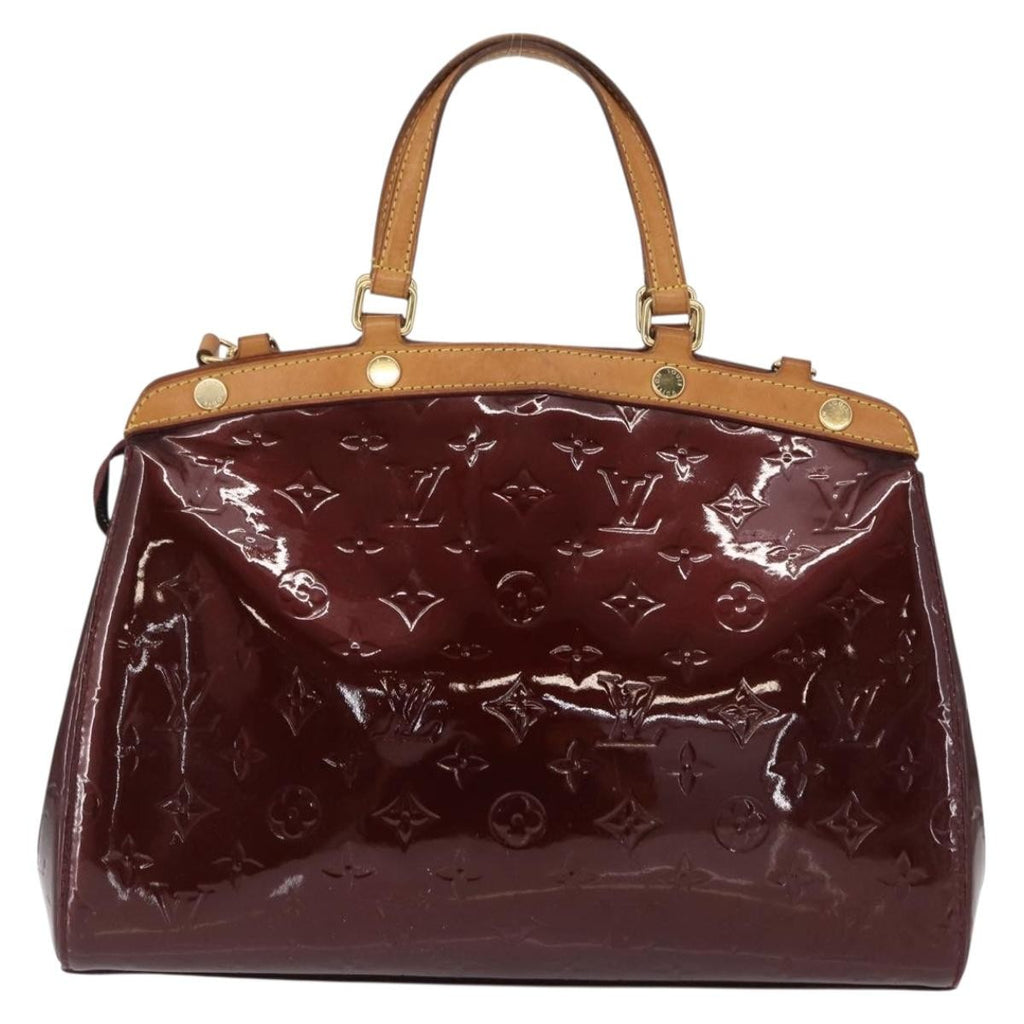 Louis Vuitton Brea Handbag Monogram Vernis Burgundy Patent_Leather Handbag (Authentic  )