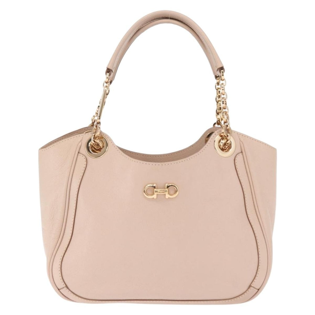 Salvatore Ferragamo Betulla Chain Tote Leather Pink Leather Handbag (Authentic  )