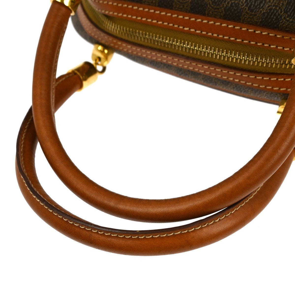Celine C Macadam Handbag Canvas Brown Pvc Handbag ( )