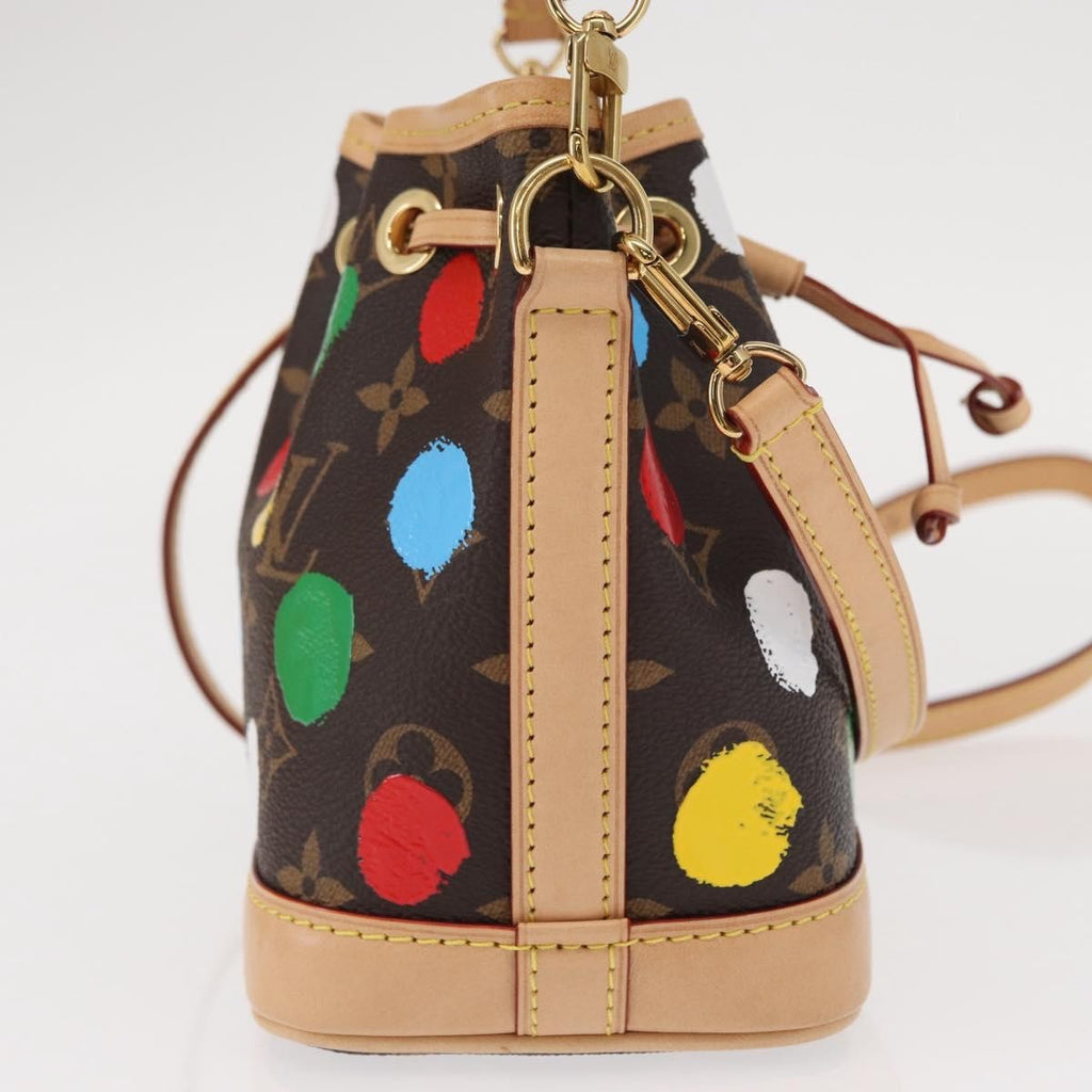 Louis Vuitton Noe Handbag Yayoi Kusama Painted Dots Monogram Canvas Brown Canvas Handbag (Authentic  )