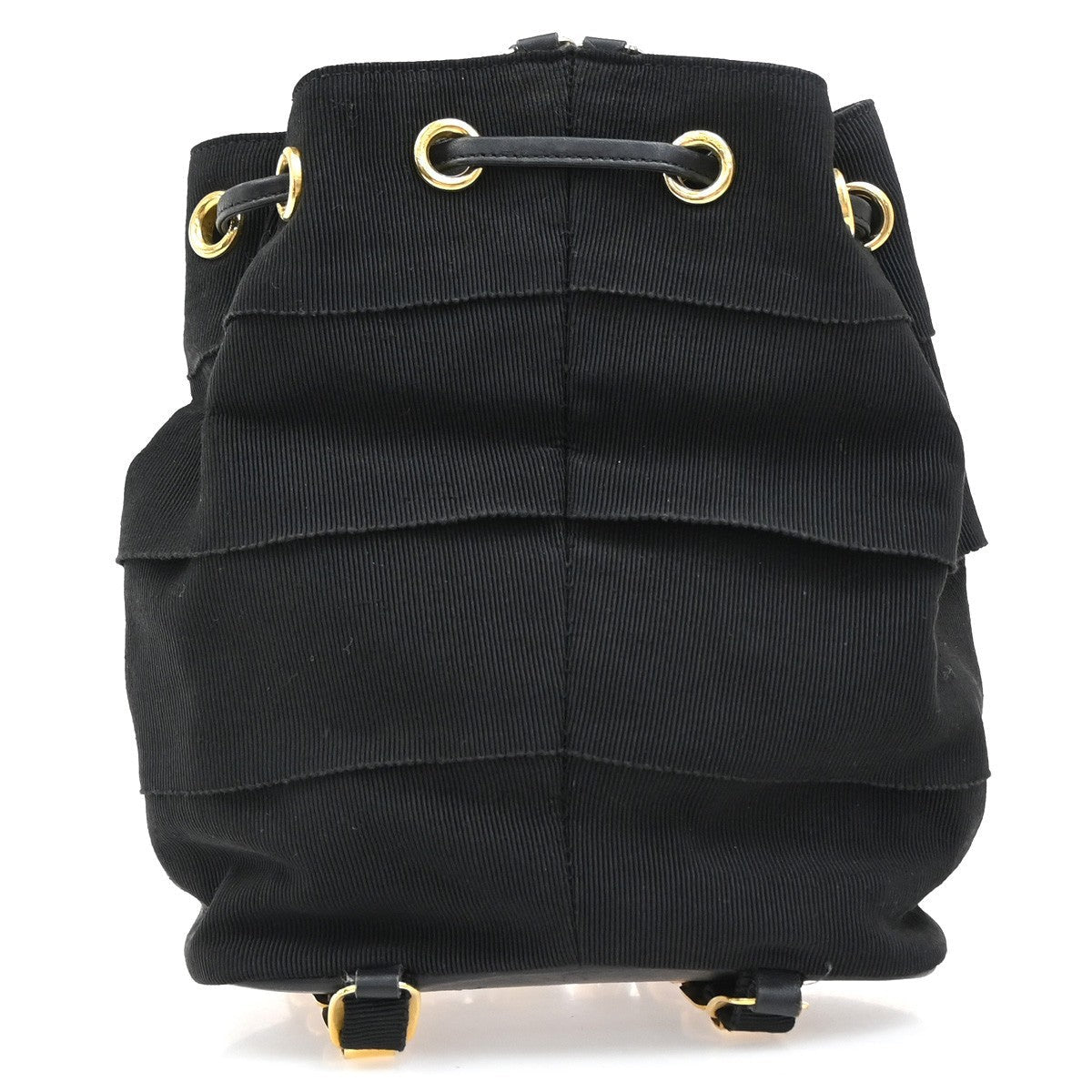 Salvatore Ferragamo Vala Backpack Canvas Black Canvas Backpack Bag (Authentic  )