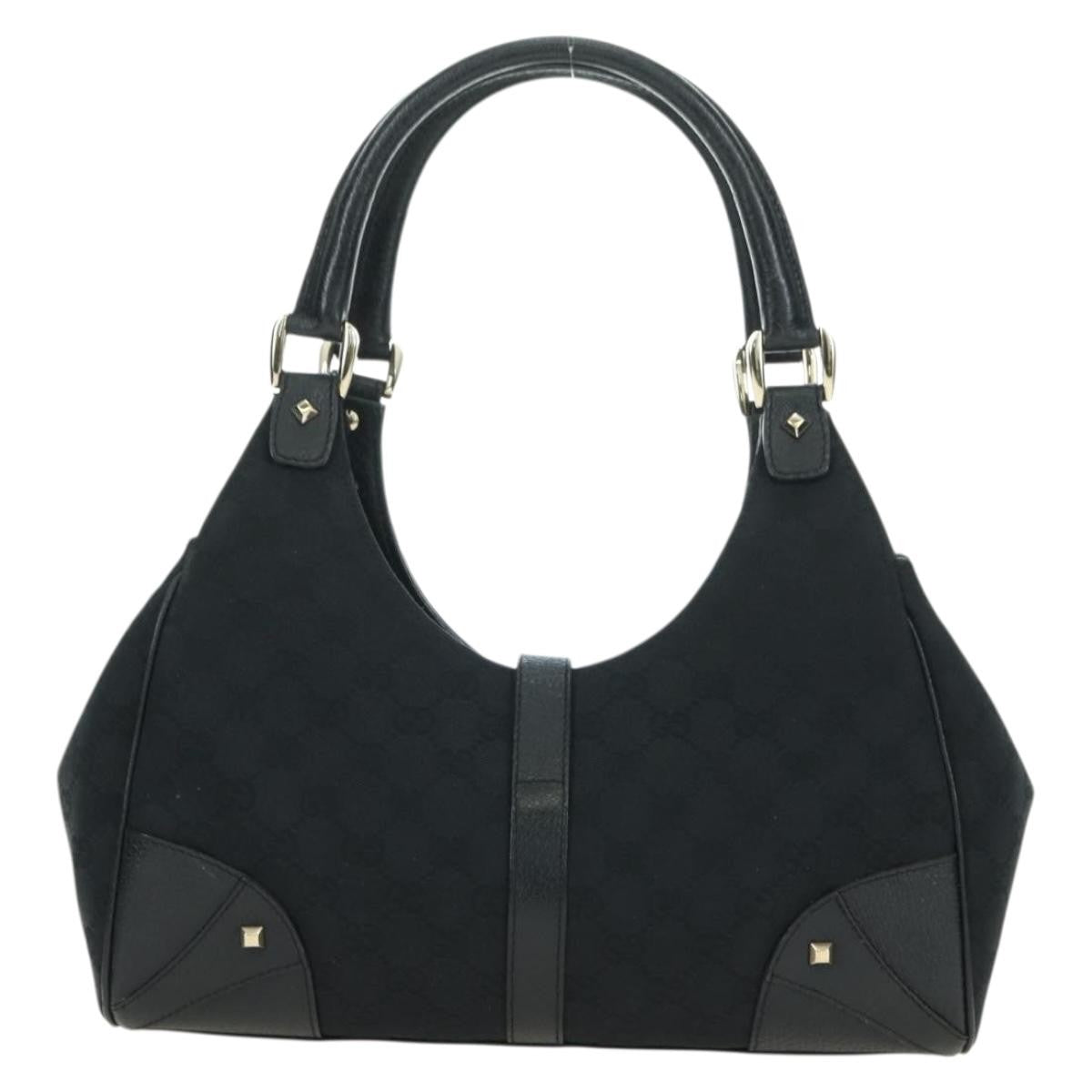 Gucci Vintage Jackie Shoulder Bag Canvas And Leather Black Canvas Handbag ( )