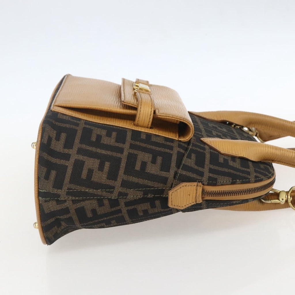 Fendi Vintage Zucca Handbag Zucca Brown Canvas Handbag (Authentic  )