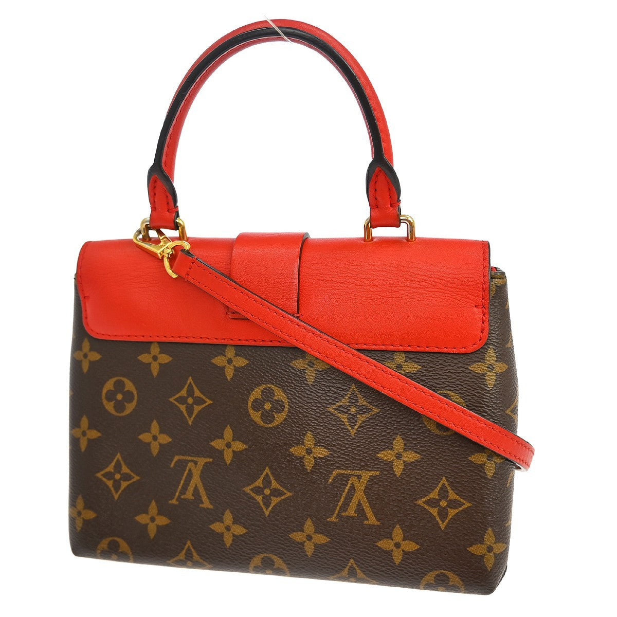 Louis Vuitton Locky Handbag Monogram Canvas With Leather Brown Canvas Handbag (Authentic  )